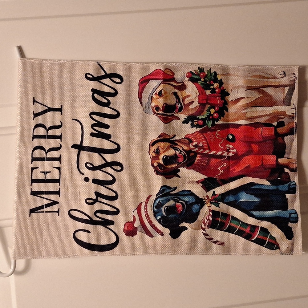 NWOT Winter Puppy Merry Christmas Garden Flag
